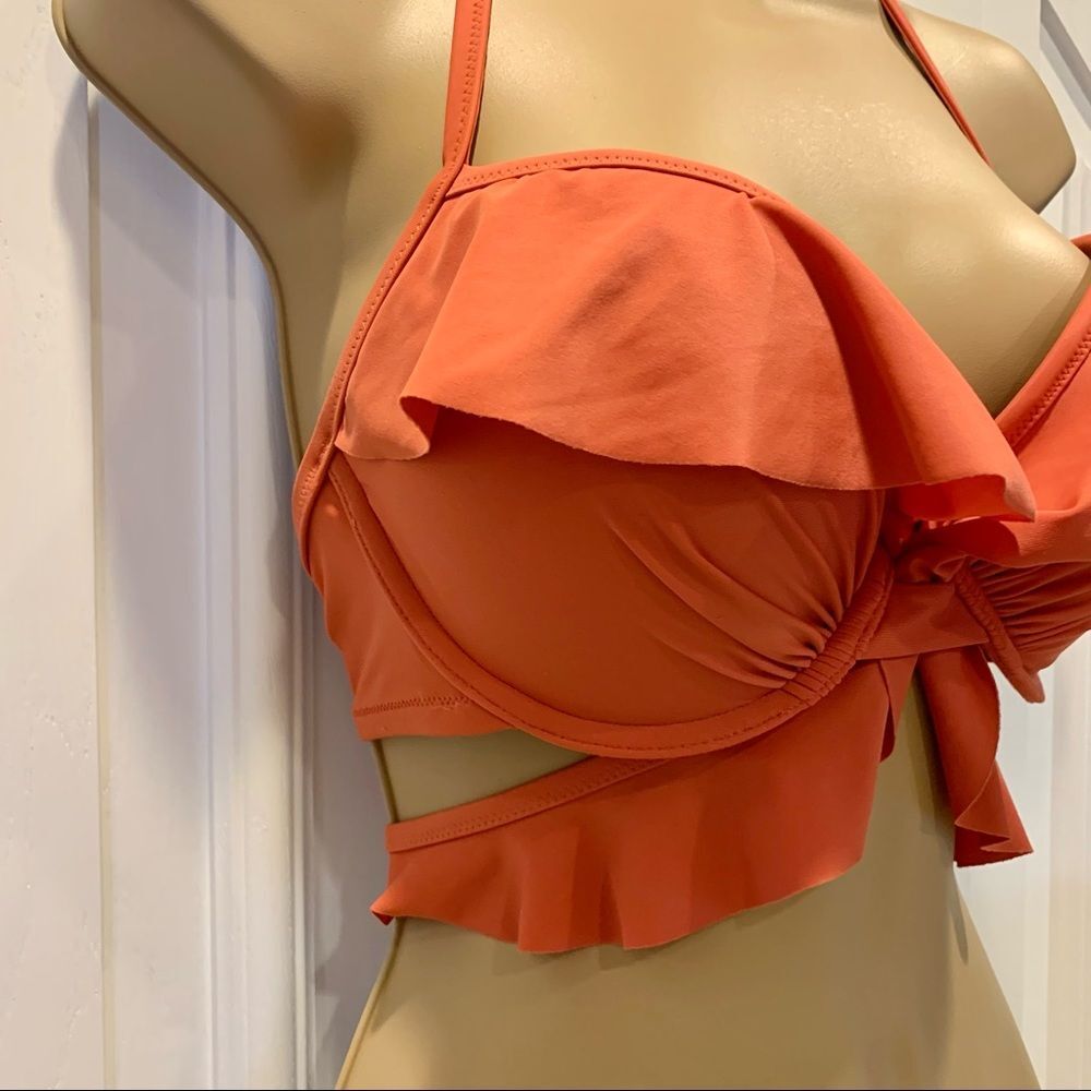 Aerie Peach Crisscross Push-up Bikini Top 38C - Picture 2 of 11